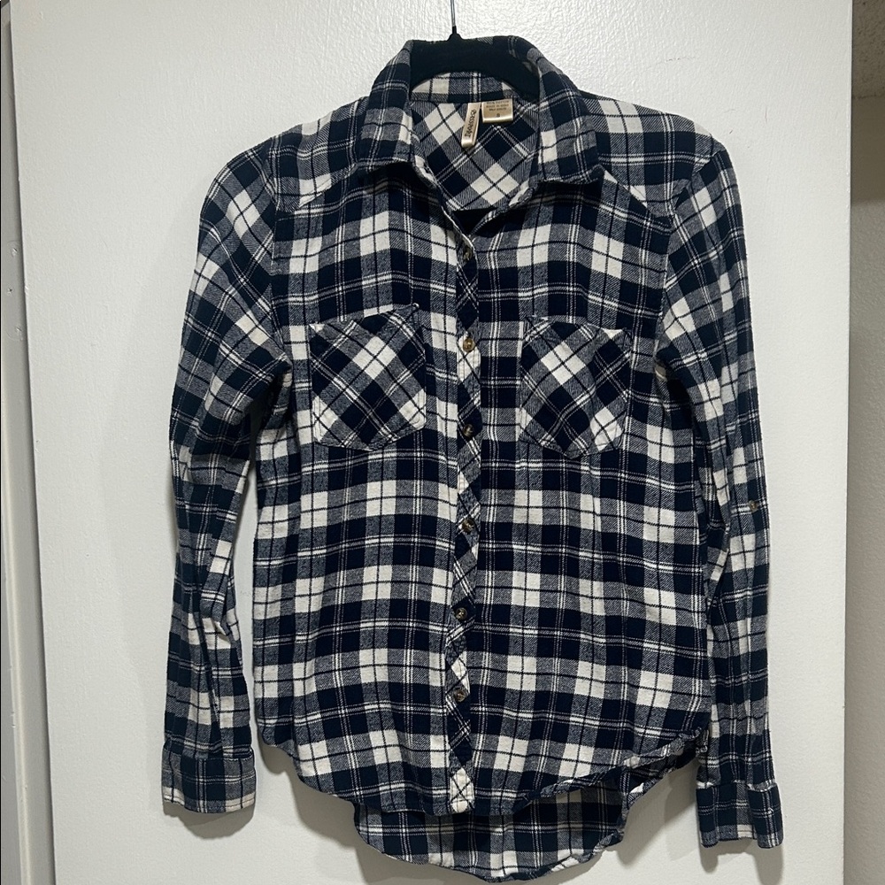 Passport Navy and White Plaid Button Down Shirt